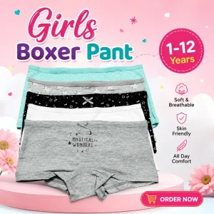 Girls Boxer Pant-5 Pcs Set